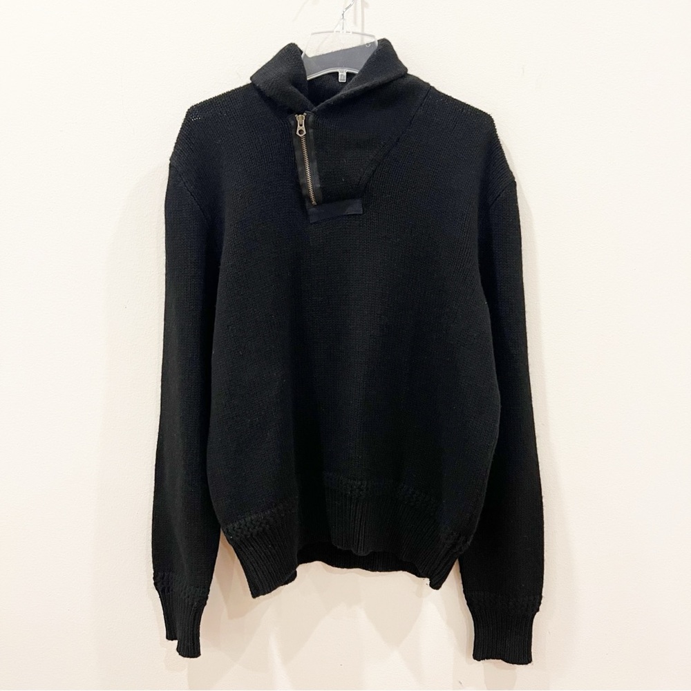 Polo Ralph Lauren Sweater Men Large Lambswool Zip Collar Old Money Heritage Prep